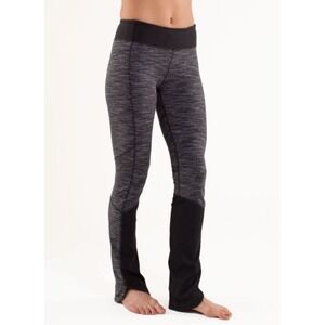 Lululemon Athletica Chase Me Pants 10 Pull On‎ Black Heather Gray Leggings Yoga